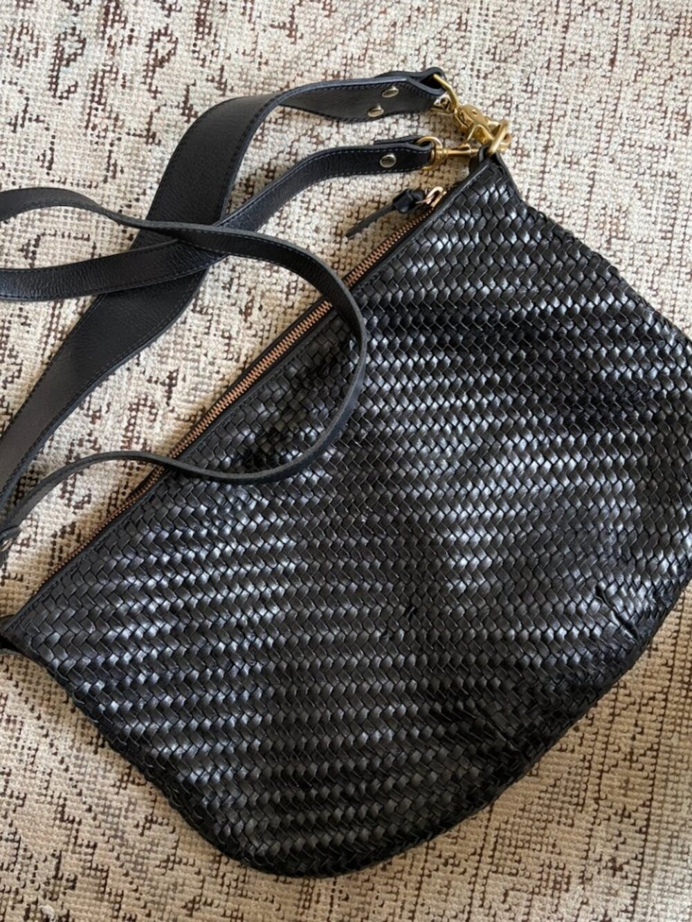 Clare V. Moyen Messenger Crossbody Bag in Black - Picture 3 of 8